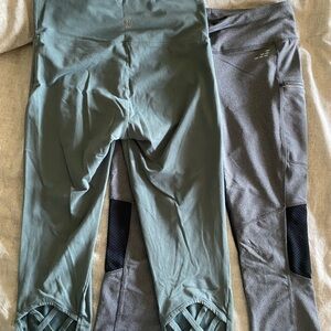 Women's High-Rise Active Leggings - Sage Green & Heather Gray